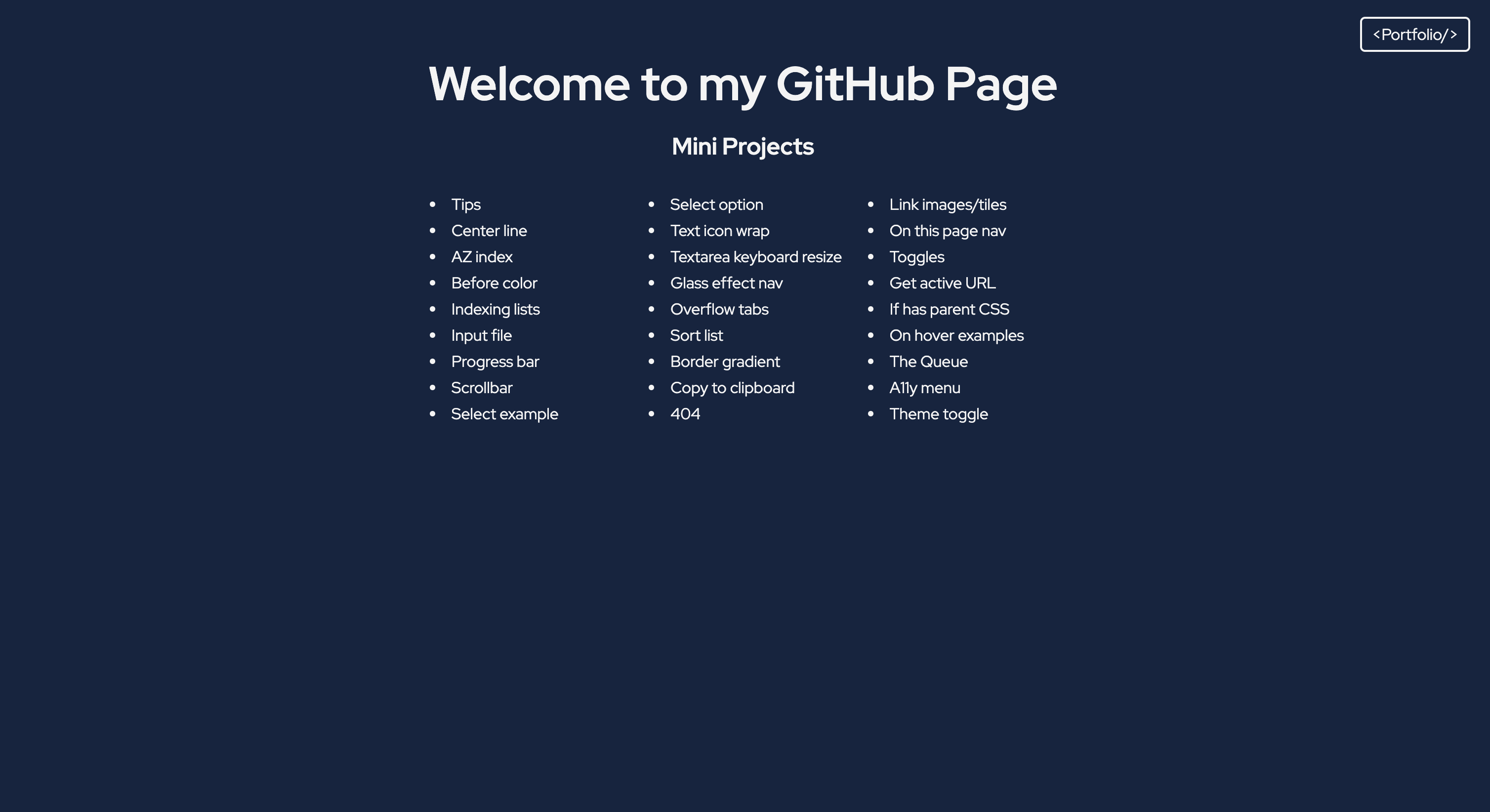 GitHub Pages project